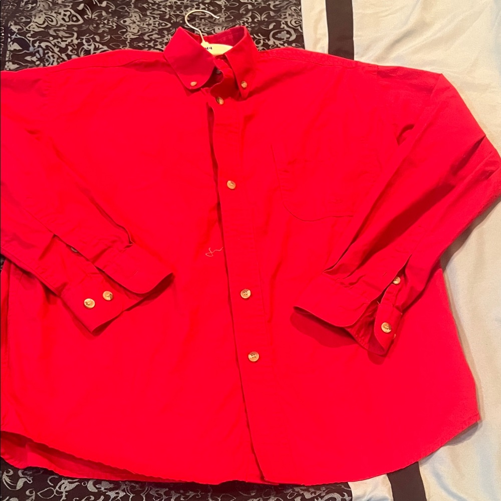 Roper Men's Bright Red Button-Down Shirt